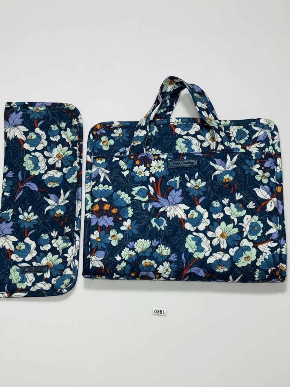 2pc Vera Bradley Floral Bursts Hanging Travel Organizer and Hot Tools Case